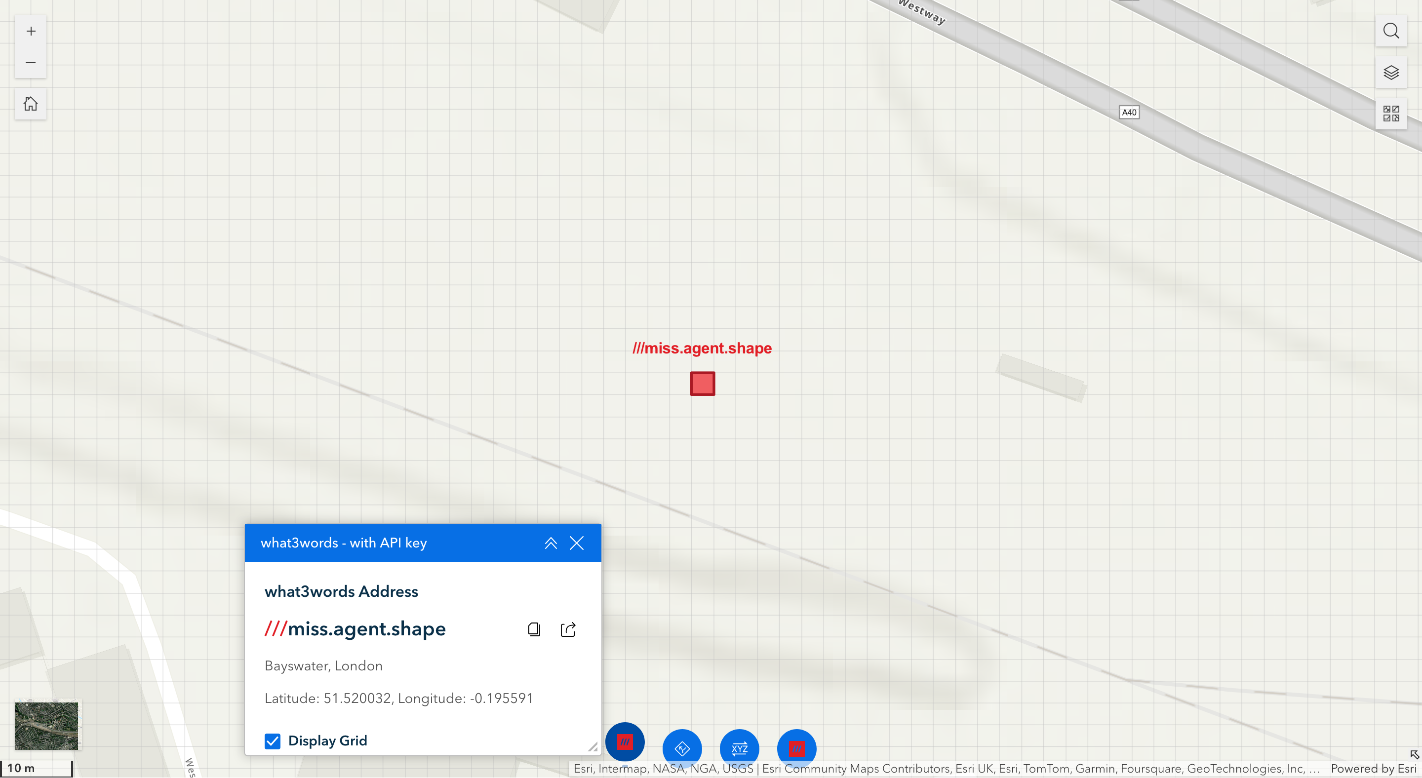 Final ArcGIS Experience Builder - what3words widget