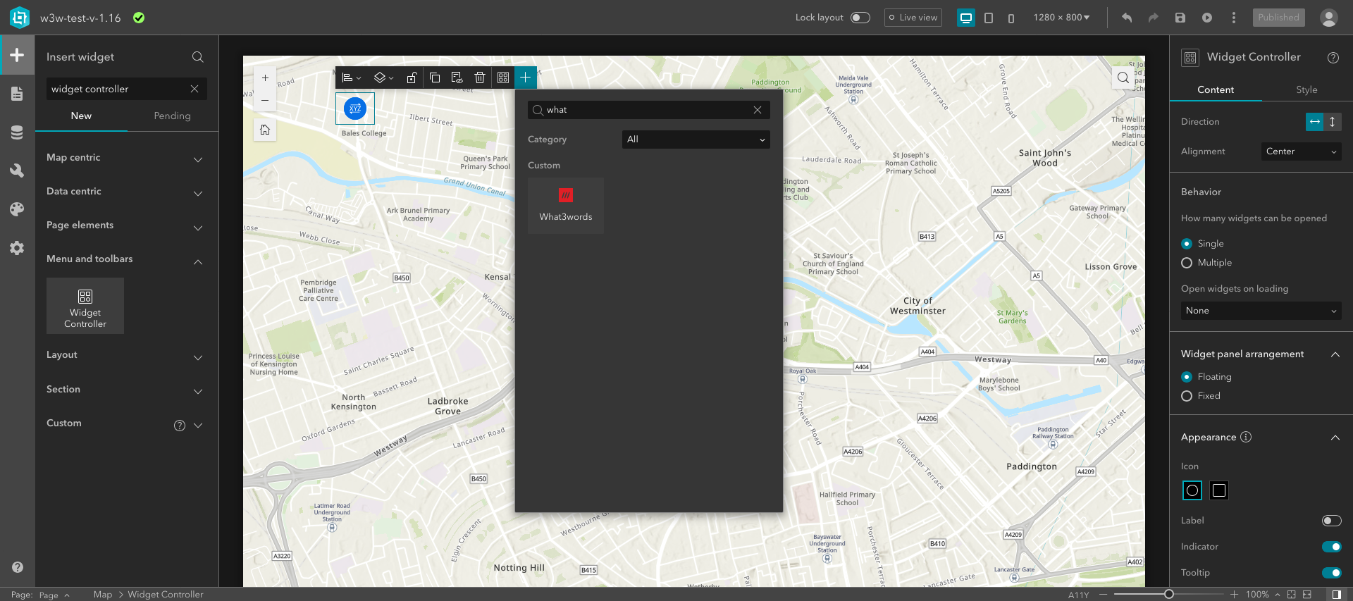 Search widget