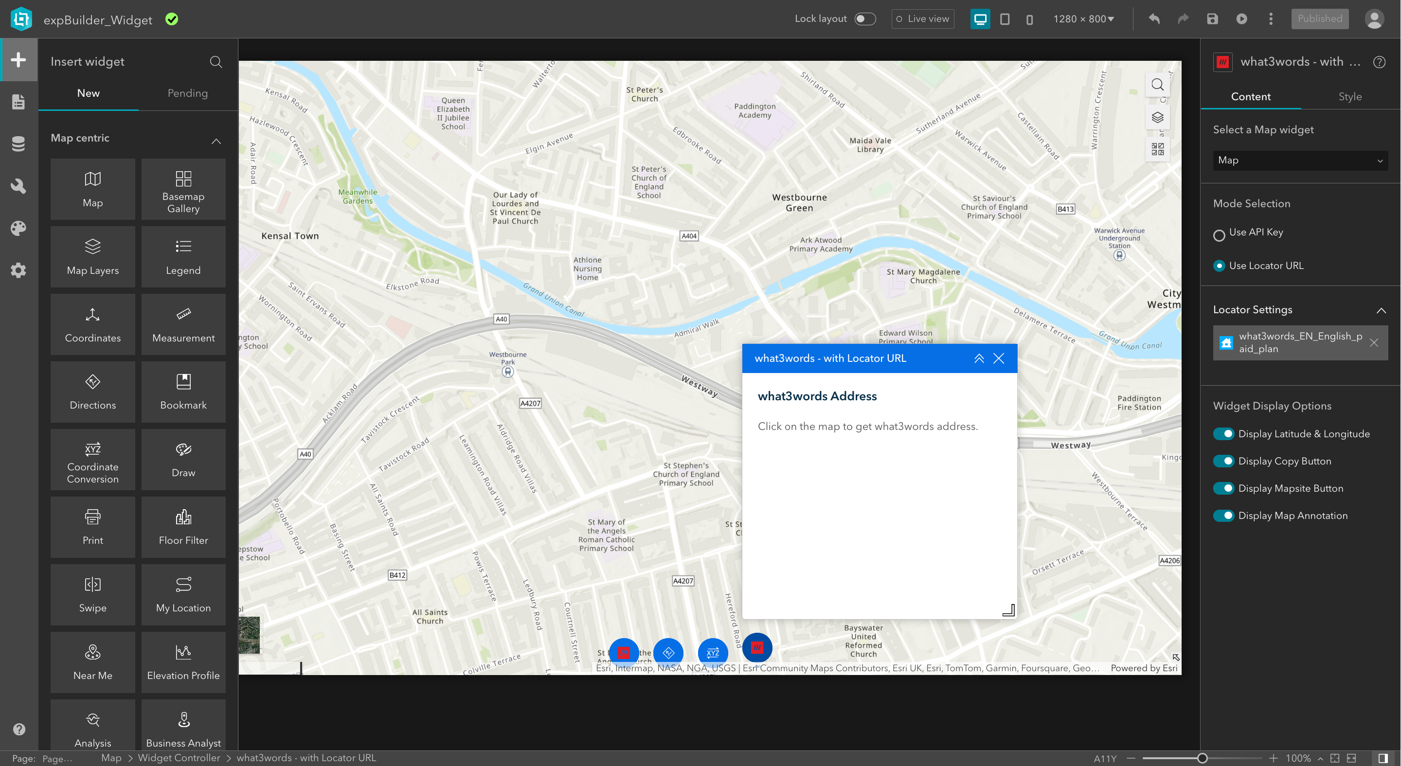 Drag and drop widget with Locator URL mode